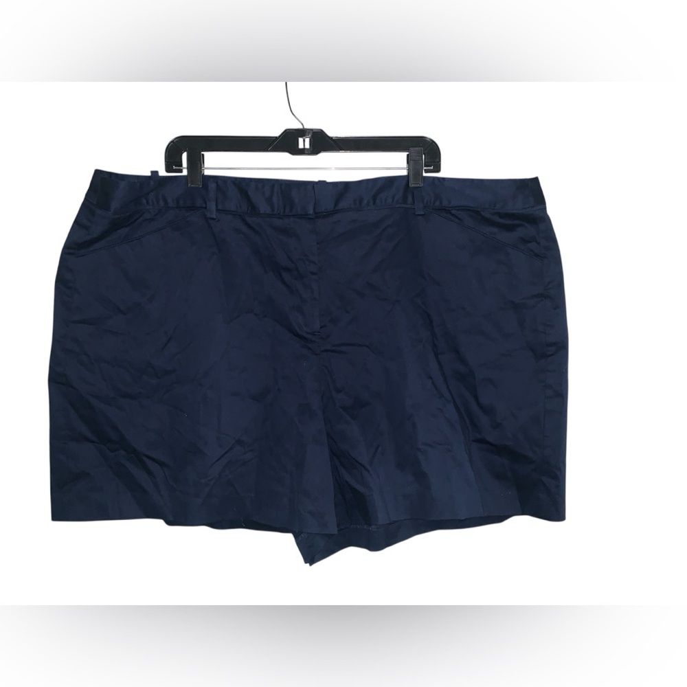 NWT Lane Bryant Outlet Navy Blue Cotton Sateen‎ 5” Shorts Size 26